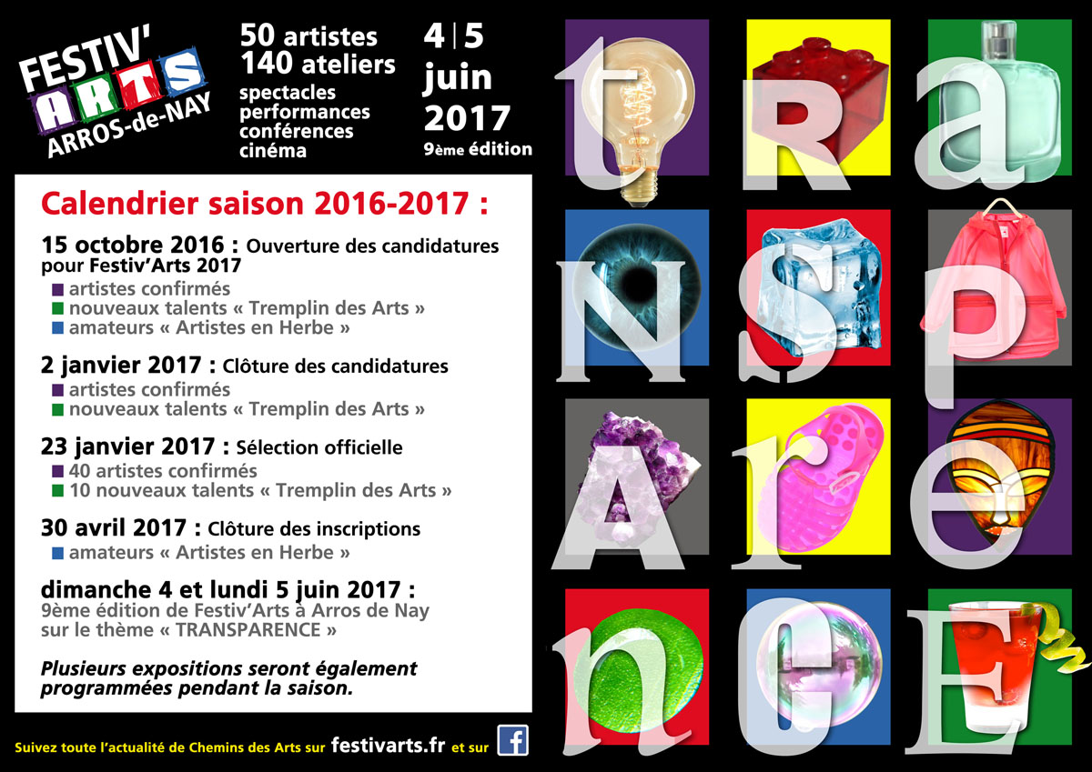 Calendrier Festiv'Arts 2017