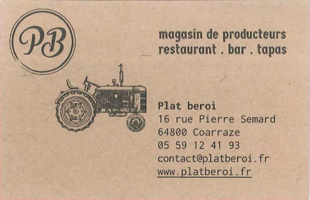Plat Beroì - Magasin de producteurs